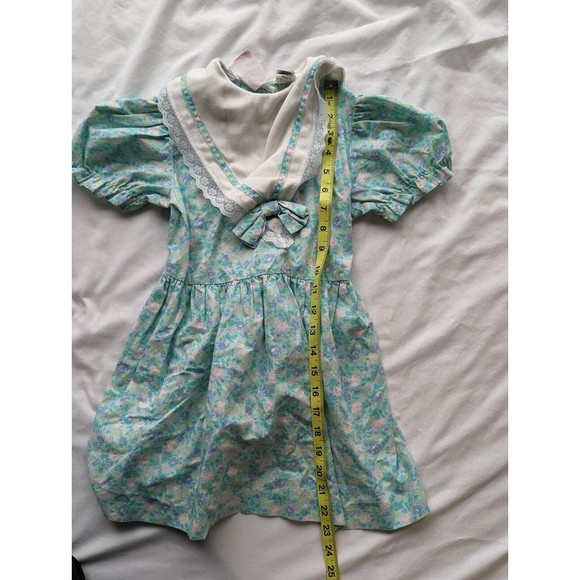 Allison Ann Girls Party Dress Size 6 Floral Puff Sleeve Garden Easter Vintage - Picture 6 of 9